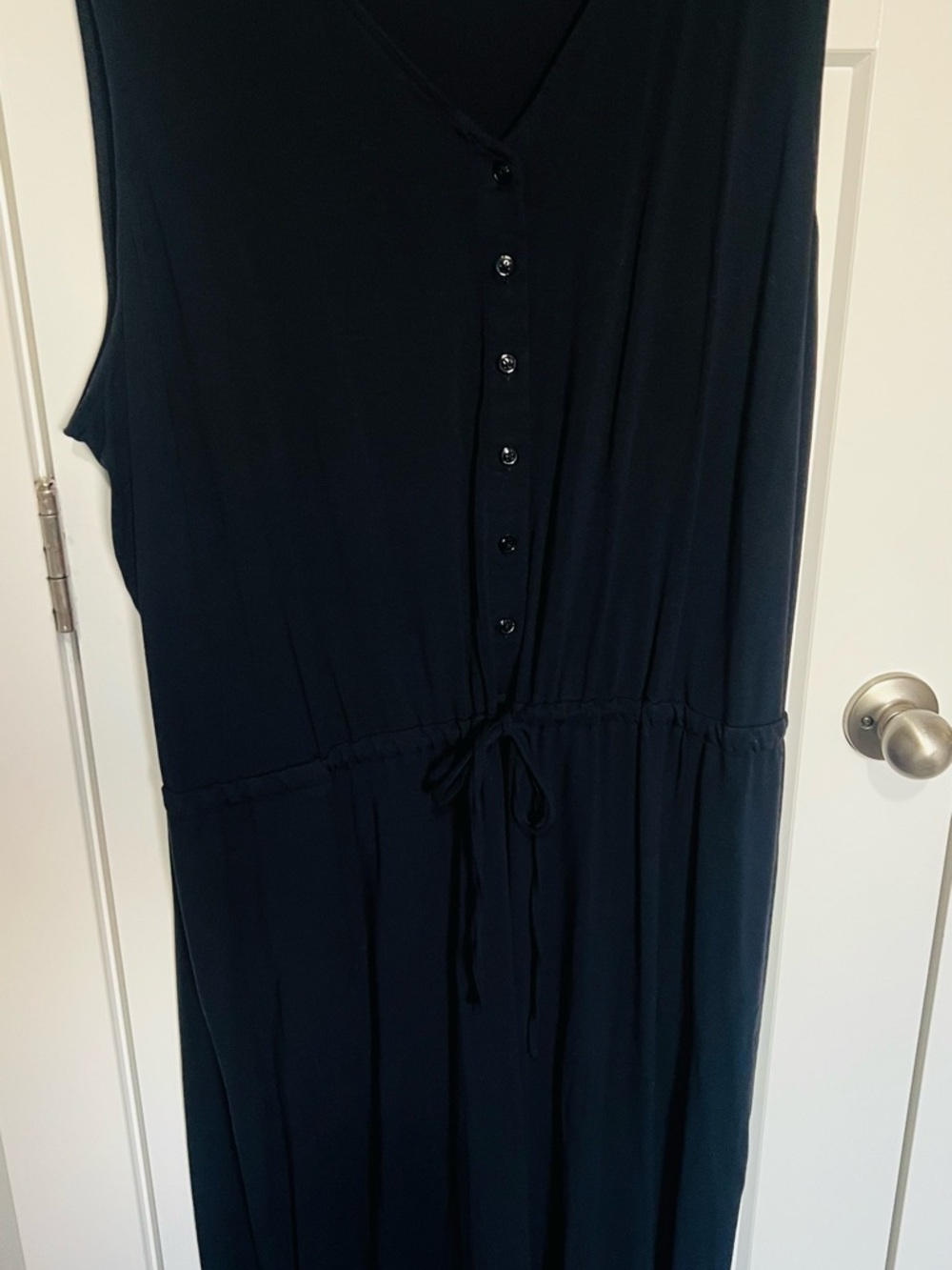 J. Jill Black Sleeveless Maxi Dress with Drawstring Waist - Picture 2 of 4